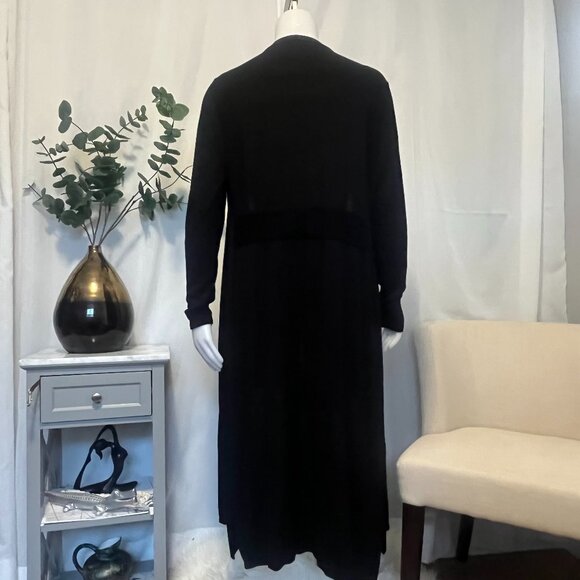 Le Chateau Women's 100% Viscose Black Open Long Cardigan - Picture 2 of 5